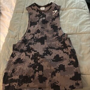 Mens Gray and Black Camouflage Tank Top